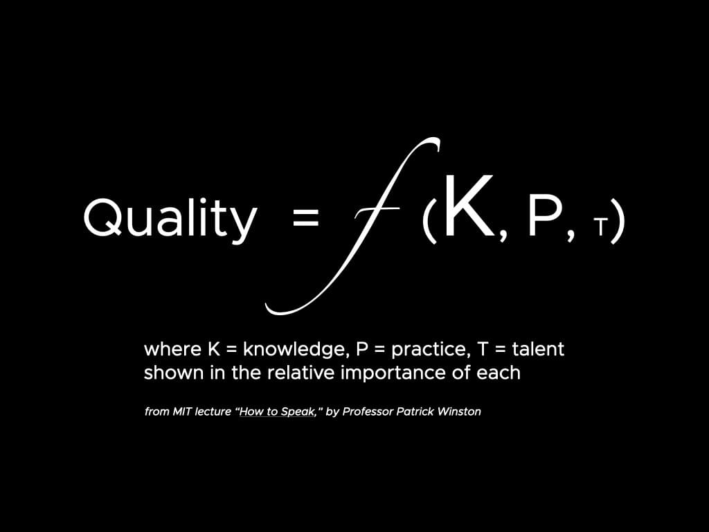 Quality equals knowledge x practice x talent by Skills Studio Quality equals knowledge x practice x talent by Skills Studio