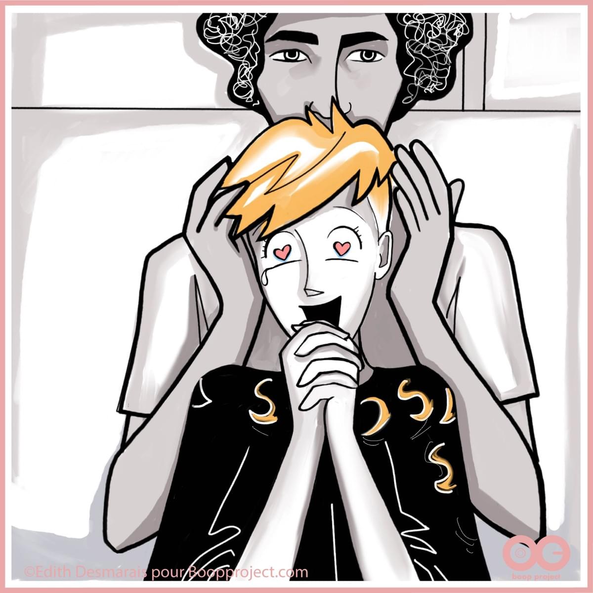 Illustration Edith Desmarais cancer du sein, chimiothérapie, coiffeur Illustration Edith Desmarais cancer du sein, chimiothérapie, coiffeur