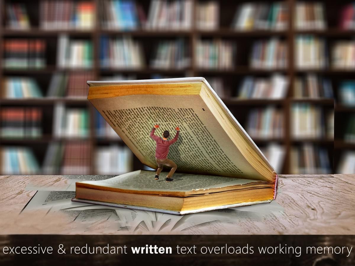 Image shows a giant partly opened book, collapsing inwards on a young person standing inside the book Image shows a giant partly opened book, collapsing inwards on a young person standing inside the book