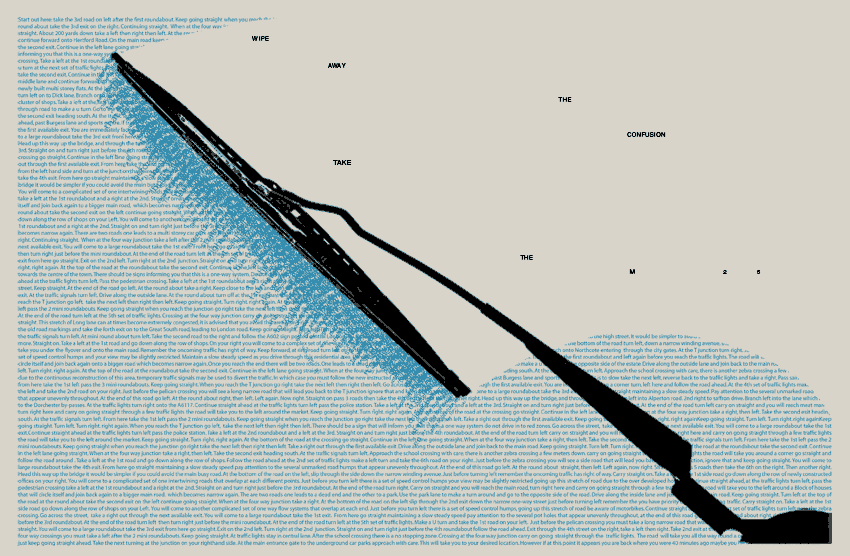 Image shows a car windscreen covered in words being wiped away by the windscreen wiper, leaving the drive able to see the road ahead. Image shows a car windscreen covered in words being wiped away by the windscreen wiper, leaving the drive able to see the road ahead.