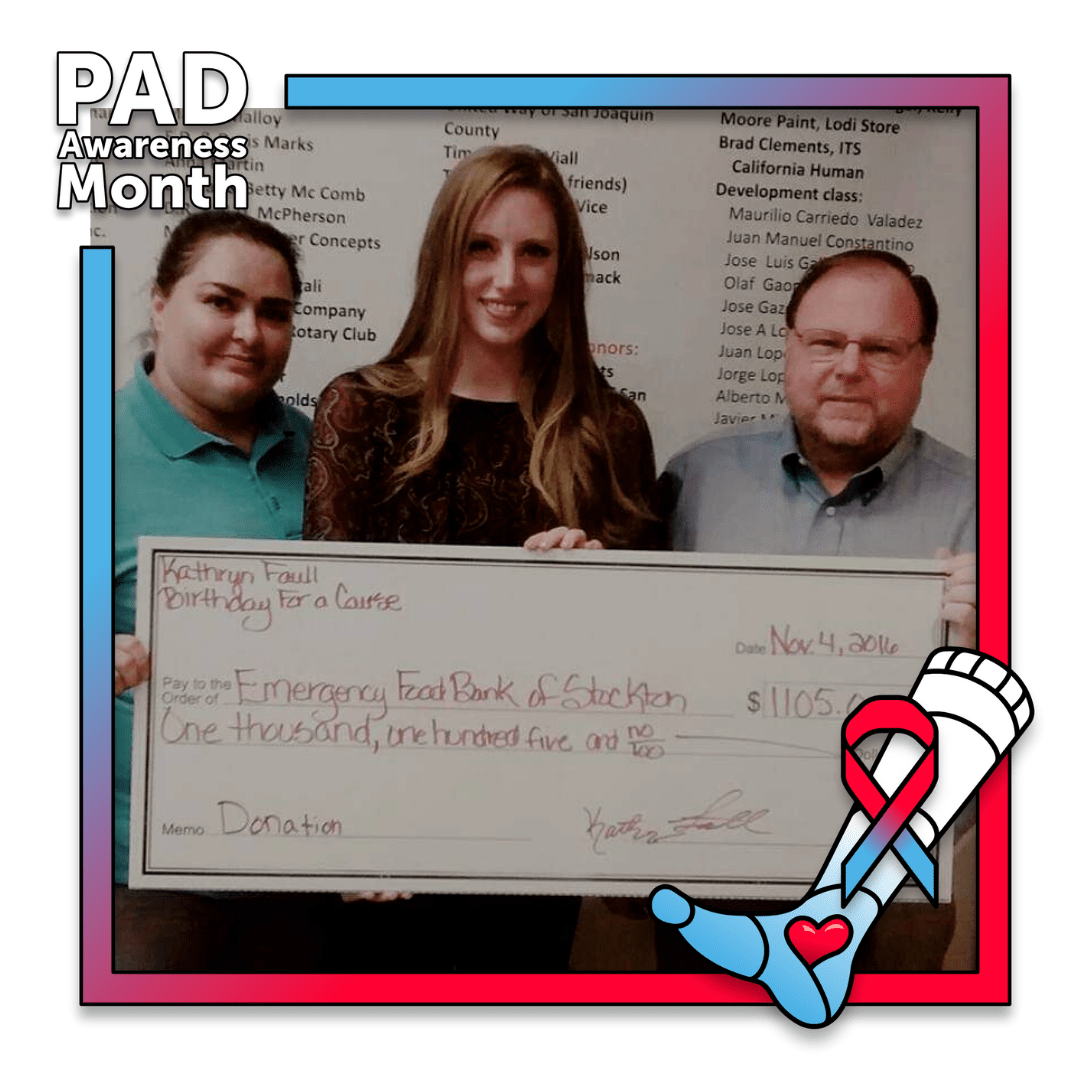 2016: Kathryn donates proceeds from a birthday fundraiser to the Emergency Food Bank of Stockton 2016: Kathryn donates proceeds from a birthday fundraiser to the Emergency Food Bank of Stockton