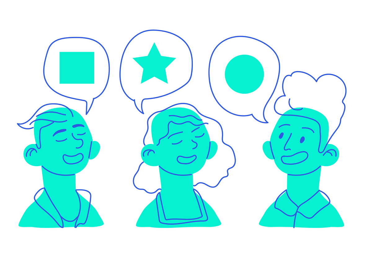 illustration of people with different points of view or perspectives illustration of people with different points of view or perspectives