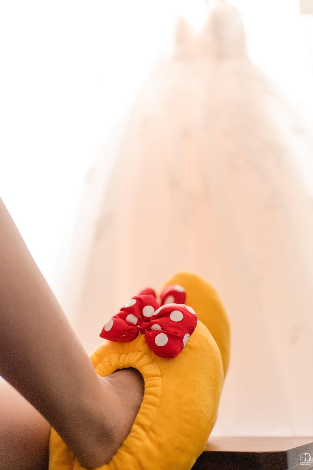 Disney cruise line wedding minnie mouse shoes with the bride Disney cruise line wedding minnie mouse shoes with the bride