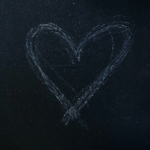 Chalk heart on blackboard - fall back in love with you business Chalk heart on blackboard - fall back in love with you business