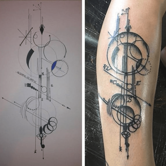 Alexis's drawing on the left, Michelle's tattoo on the right. Alexis's drawing on the left, Michelle's tattoo on the right.