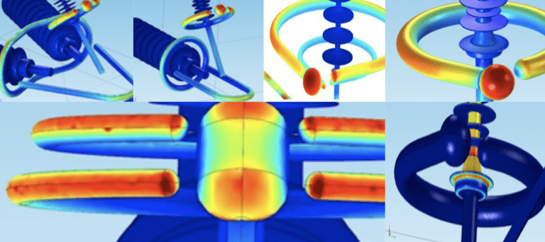 Typical Comsol calculations for different designs of composite insulators. Typical Comsol calculations for different designs of composite insulators.