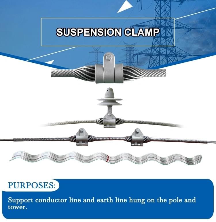 suspension clamp manufacturer for conductor line and earth line hung on the pole and tower,electric power Tower accessories metal fittings supplier suspension clamp manufacturer for conductor line and earth line hung on the pole and tower,electric power Tower accessories metal fittings supplier