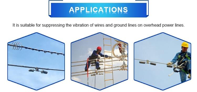 suppressing the vibration of wires and ground lines on overhead power lines,Performed Tension Clamp, Preformed Suspension Clamp,Vibration Damper, Cable Joint Box, Down Lead Clamp application suppressing the vibration of wires and ground lines on overhead power lines,Performed Tension Clamp, Preformed Suspension Clamp,Vibration Damper, Cable Joint Box, Down Lead Clamp application