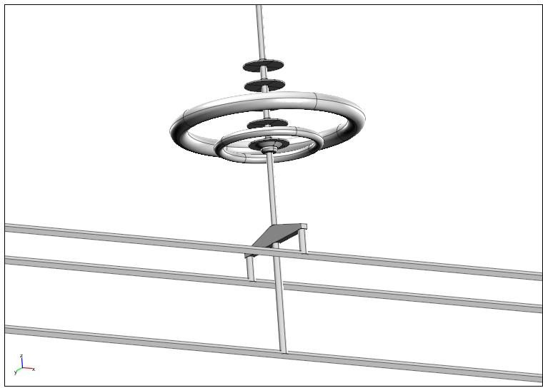 Geometry of the lower part of an insulator 400 kV with double corona rings. Geometry of the lower part of an insulator 400 kV with double corona rings.