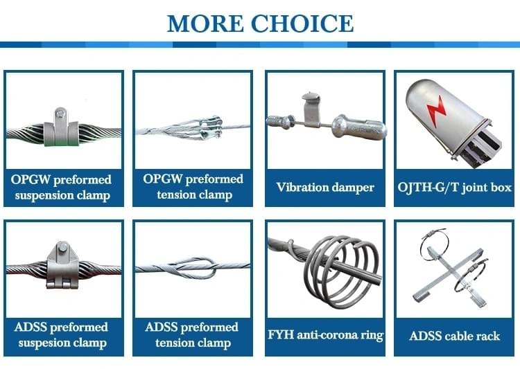opgw ADSS preformed suspension clamp manufacturer,opgw preformed tension clamp with vibration damper and joint box,anti corona rings and ADSS cable rack supplier opgw ADSS preformed suspension clamp manufacturer,opgw preformed tension clamp with vibration damper and joint box,anti corona rings and ADSS cable rack supplier