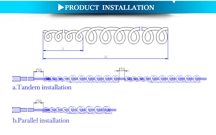 Vibration Damper for electric power cable is divided into two types, including spiral vibration damper and 4D vibration damper. It can restrain the Aeolian vibration and wave of the optic fiber cable. Installation quantity, installation site and installation distance of vibration damper under each span length should be confirmed in according to the line circumstance. Vibration Damper for electric power cable is divided into two types, including spiral vibration damper and 4D vibration damper. It can restrain the Aeolian vibration and wave of the optic fiber cable. Installation quantity, installation site and installation distance of vibration damper under each span length should be confirmed in according to the line circumstance.