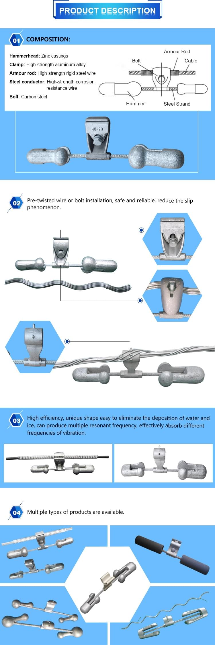 factory main products ADSS OPGW accessories (Performed Tension Clamp, Preformed Suspension Clamp,Vibration Damper, Cable Joint Box, Down Lead Clamp) manufacturer factory main products ADSS OPGW accessories (Performed Tension Clamp, Preformed Suspension Clamp,Vibration Damper, Cable Joint Box, Down Lead Clamp) manufacturer