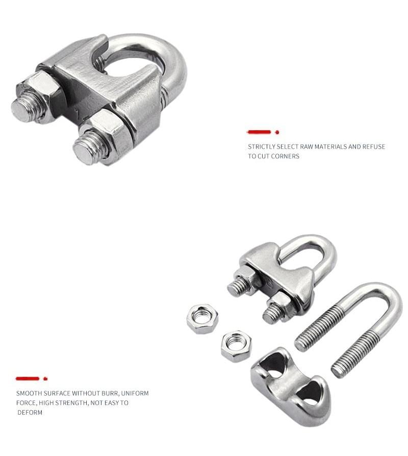 Stainless steel (SS316, SS304) Wire Rope Clip Type A; Wire Rope Clip Type B factory Stainless steel (SS316, SS304) Wire Rope Clip Type A; Wire Rope Clip Type B factory