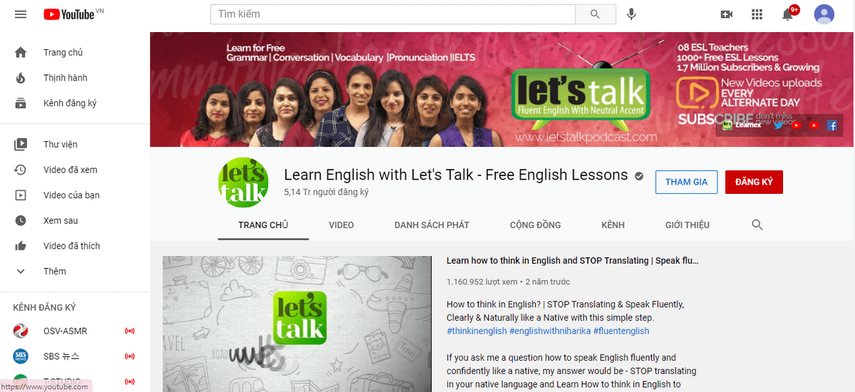 kênh youtube Letstalk kênh youtube Letstalk
