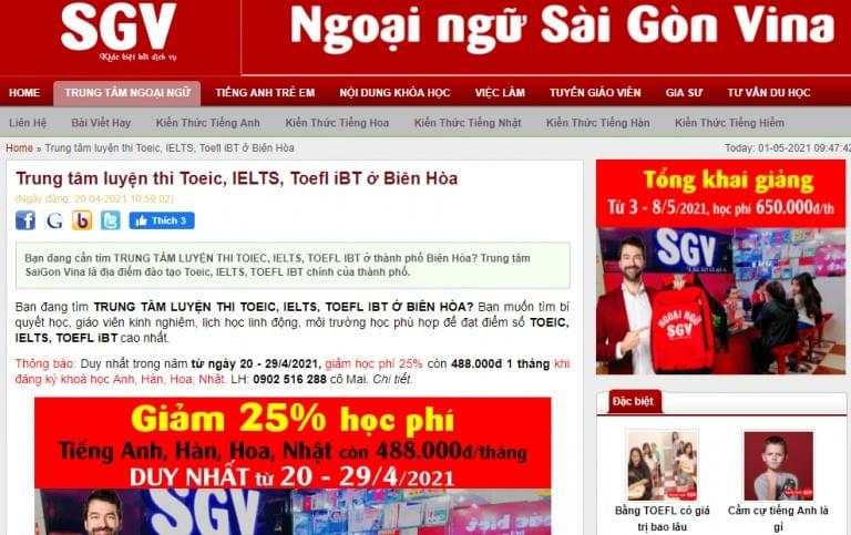 Saigon Vina – Trung Tâm Học Ielts Biên Hòa Hiệu Quả Cao Saigon Vina – Trung Tâm Học Ielts Biên Hòa Hiệu Quả Cao
