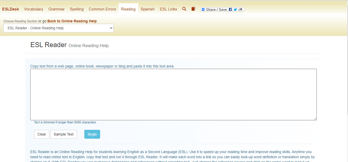ESL Reader ESL Reader