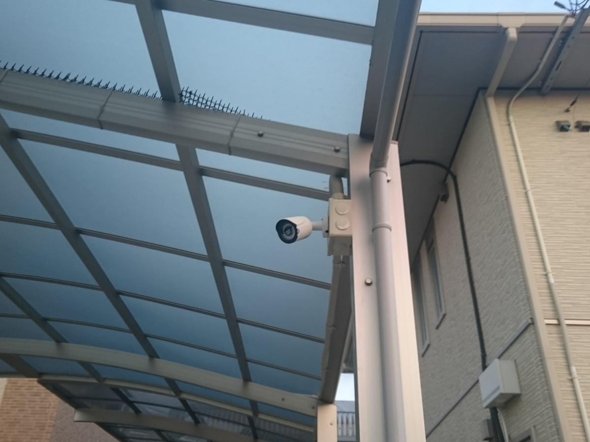 カーポートに防犯カメラ取付け|仙台市名取市 カーポートに防犯カメラ取付け|仙台市名取市
