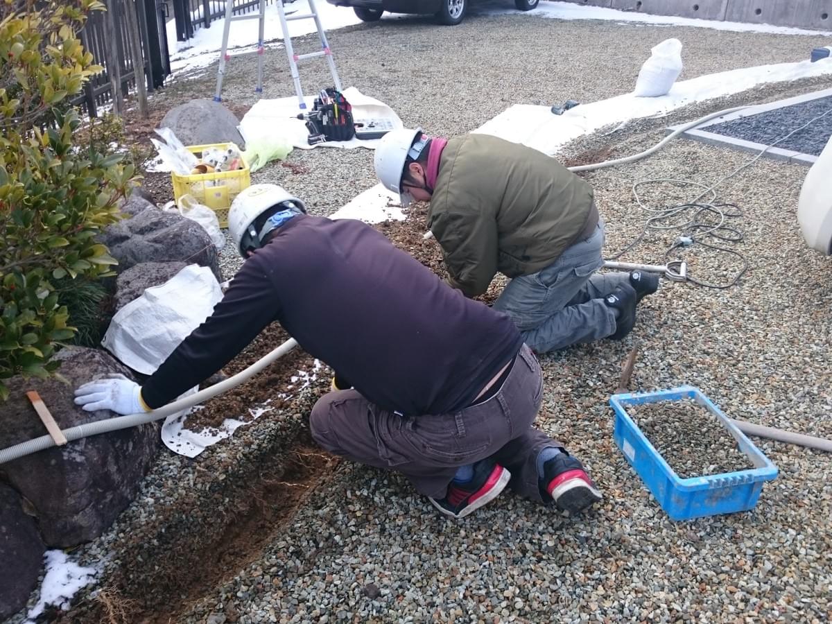 仙台市青葉区のお客様|カメラのケーブルを埋設配線 仙台市青葉区のお客様|カメラのケーブルを埋設配線