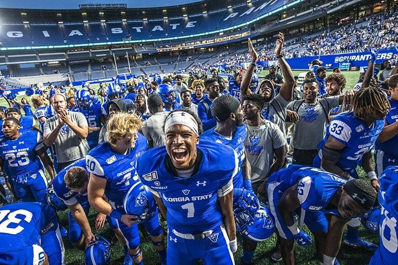 Georgia State University Homecoming winn over Arkansas State 52 to 38 Georgia State University Homecoming winn over Arkansas State 52 to 38