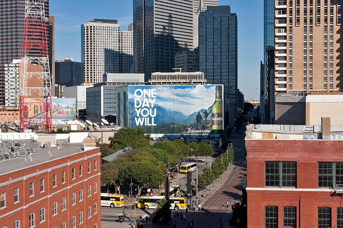 Super-sized Glenfiddich Billboard/ Wallscape, Dallas Texas Super-sized Glenfiddich Billboard/ Wallscape, Dallas Texas