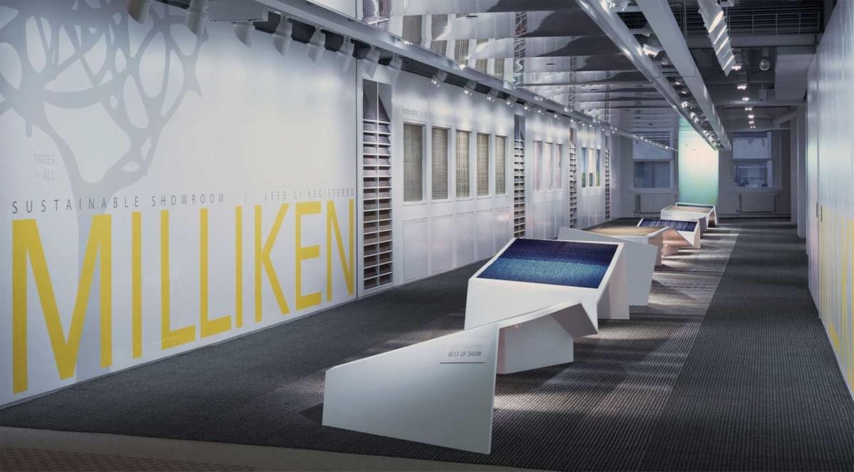 Milliken Carpert's Neocon Showroom featuring custom wall murals by Commerce Color Milliken Carpert's Neocon Showroom featuring custom wall murals by Commerce Color