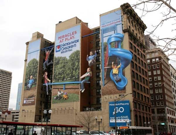 Nationwide Childrens Hospital fundraising wallscape promotion Nationwide Childrens Hospital fundraising wallscape promotion