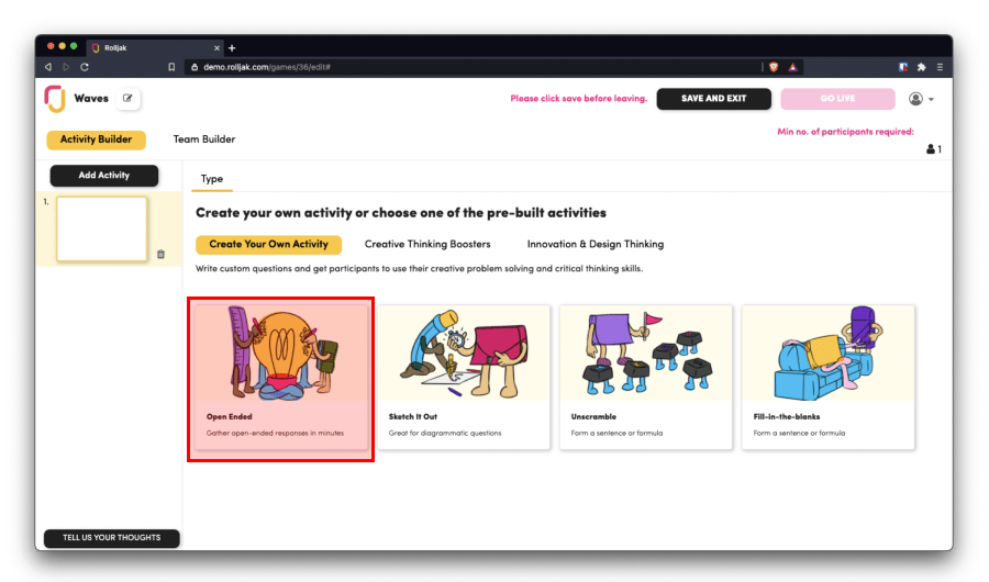 Rolljak activity builder Rolljak activity builder