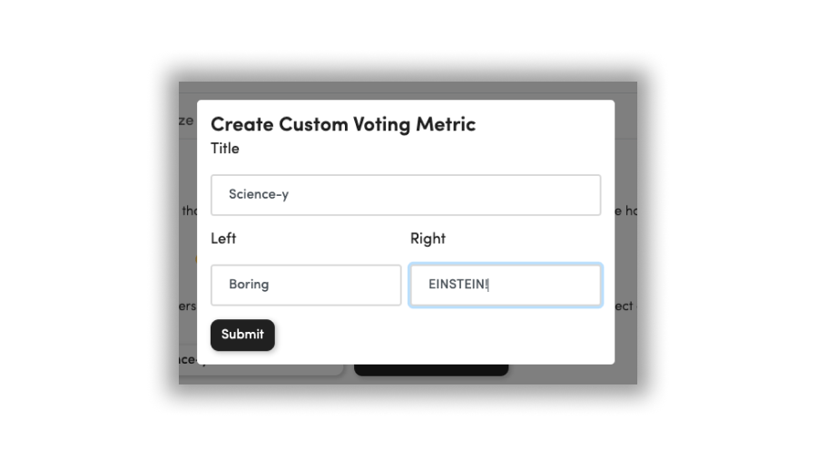 Rolljak custom voting metric Rolljak custom voting metric