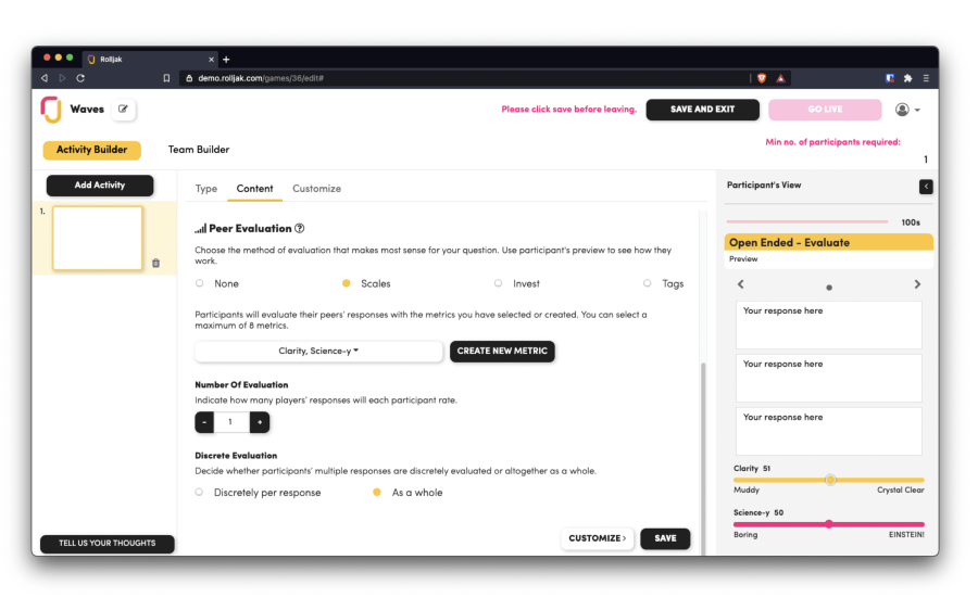 Rolljak enable peer evaluation Rolljak enable peer evaluation