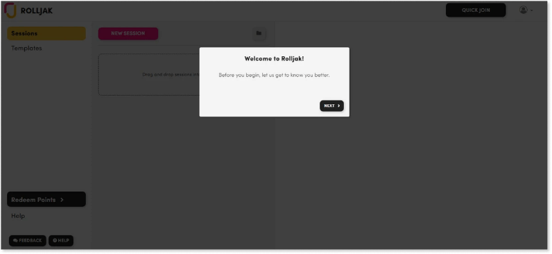 Rolljak App Homepage Rolljak App Homepage