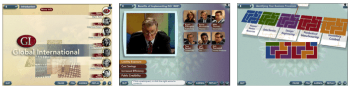 Reality Interactive Interactive Training - Gordon Blocker served as curriculum designer, writer, producer/ director and Team Leader for three comprehensive interactive training programs for certification for quality management international protocols for ISO 9000, QS9000 and ISO1400. Reality Interactive Interactive Training - Gordon Blocker served as curriculum designer, writer, producer/ director and Team Leader for three comprehensive interactive training programs for certification for quality management international protocols for ISO 9000, QS9000 and ISO1400.