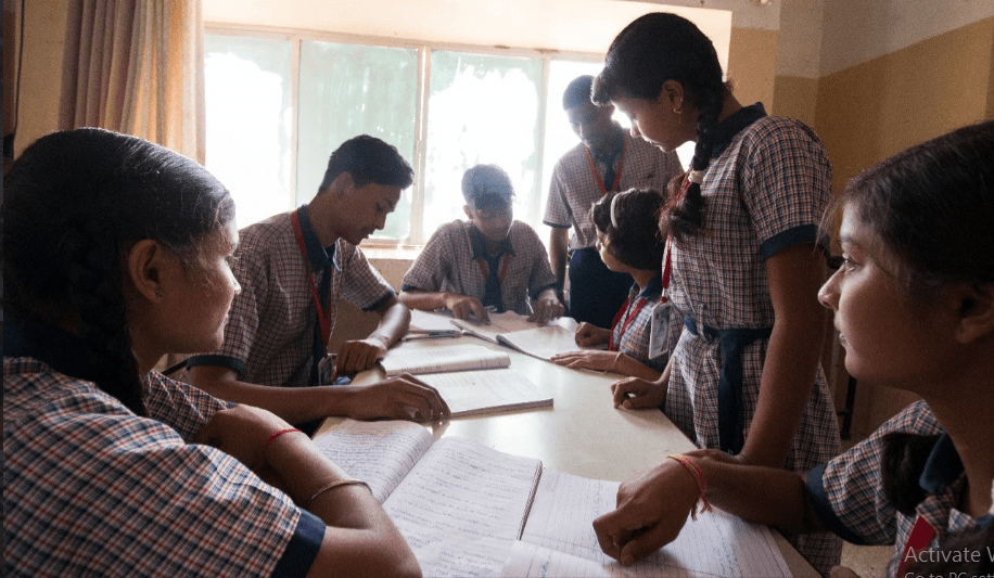Group studying at Shivneri Boarding School Group studying at Shivneri Boarding School