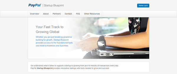 Image of the PayPal Startup Blueprint program, a discount for startups. Image of the PayPal Startup Blueprint program, a discount for startups.