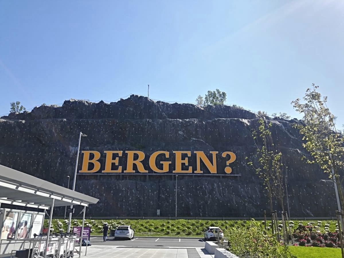 This Sign Welcomes you At Bergen Airport This Sign Welcomes you At Bergen Airport