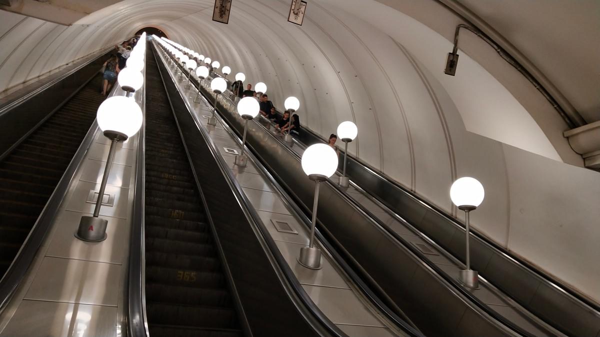 Deepest Escalator at Victory Park Metro Station - Visit Moscow in 2 Days Deepest Escalator at Victory Park Metro Station - Visit Moscow in 2 Days