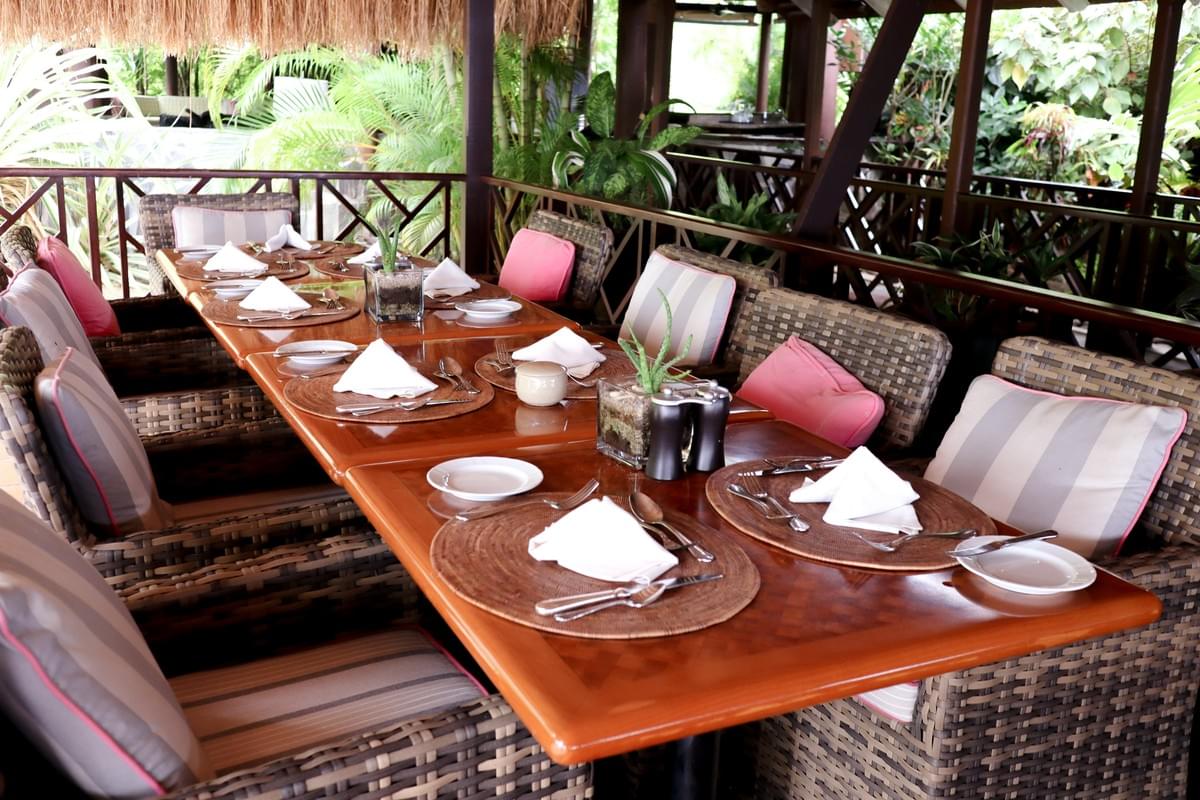 Large dining room table at best Saint Lucia all inclusive resort East Winds - Cultures Uncovered Large dining room table at best Saint Lucia all inclusive resort East Winds - Cultures Uncovered