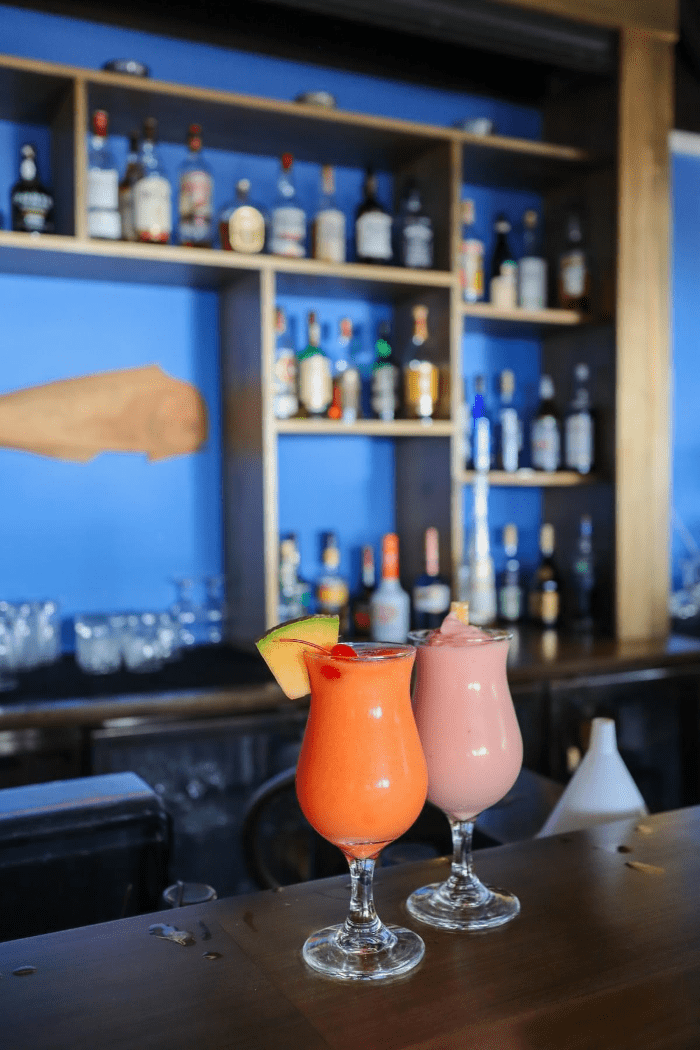 Frozen cocktails on a bar at East Winds Resort in Saint Lucia Frozen cocktails on a bar at East Winds Resort in Saint Lucia