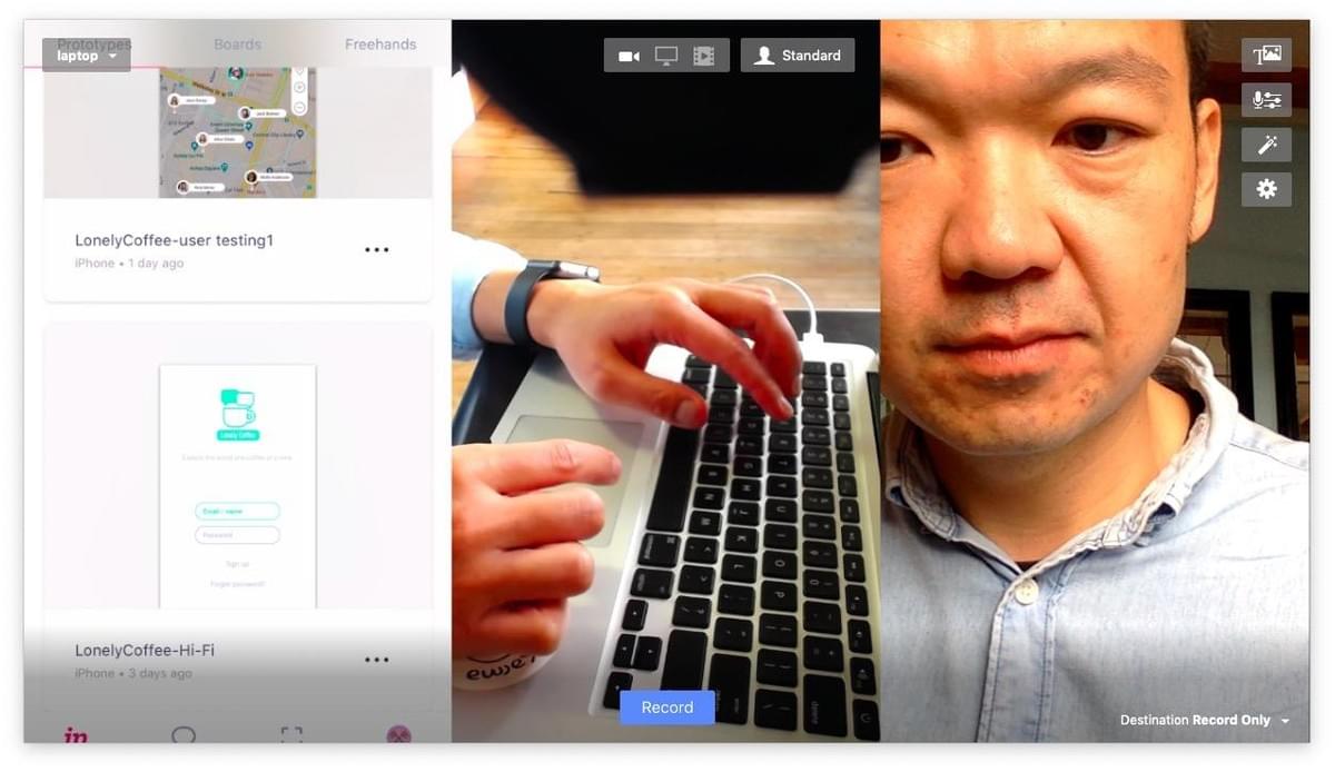 The user testing on the go solution: laptop, mobile, webcam and Ecamm Live software The user testing on the go solution: laptop, mobile, webcam and Ecamm Live software