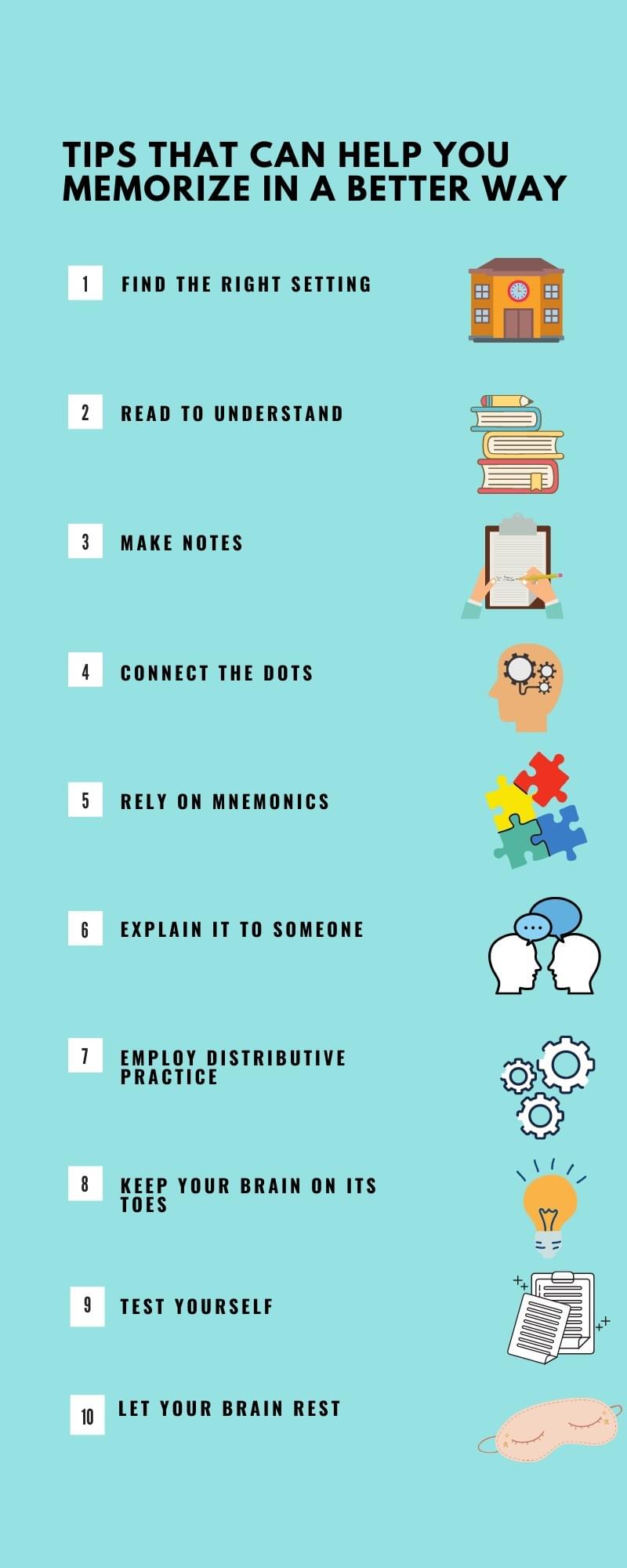 Tips to memorise faster Tips to memorise faster