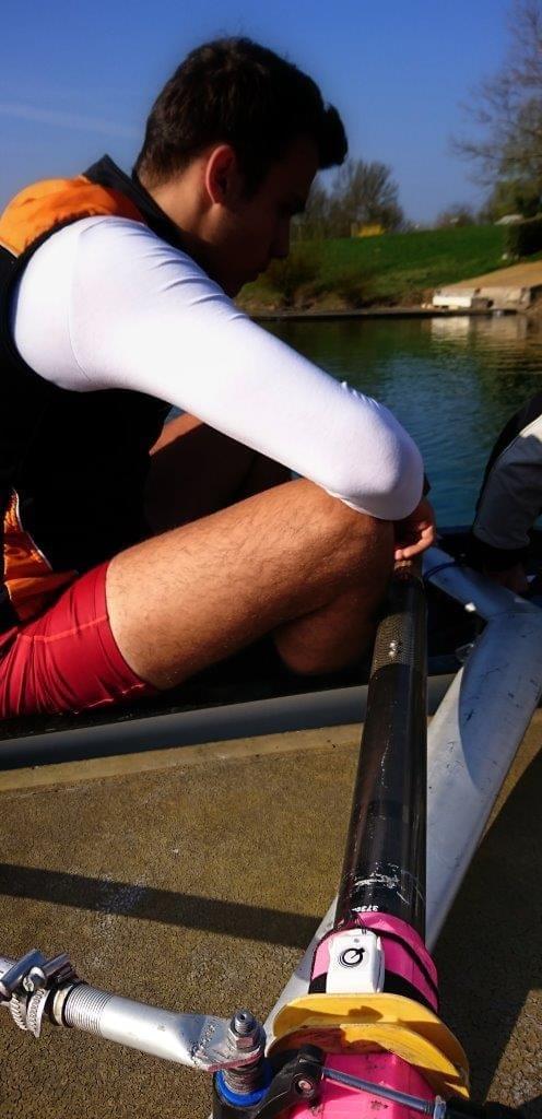 The Rowing Performance sensor sits right next to the oarlock The Rowing Performance sensor sits right next to the oarlock