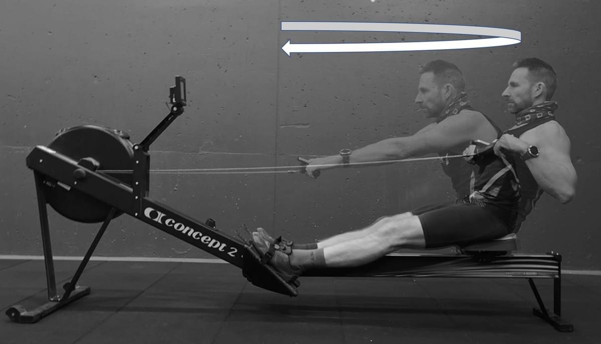 A segmented rowing style includes a body swing with legs extended (while the seat is stopped) A segmented rowing style includes a body swing with legs extended (while the seat is stopped)