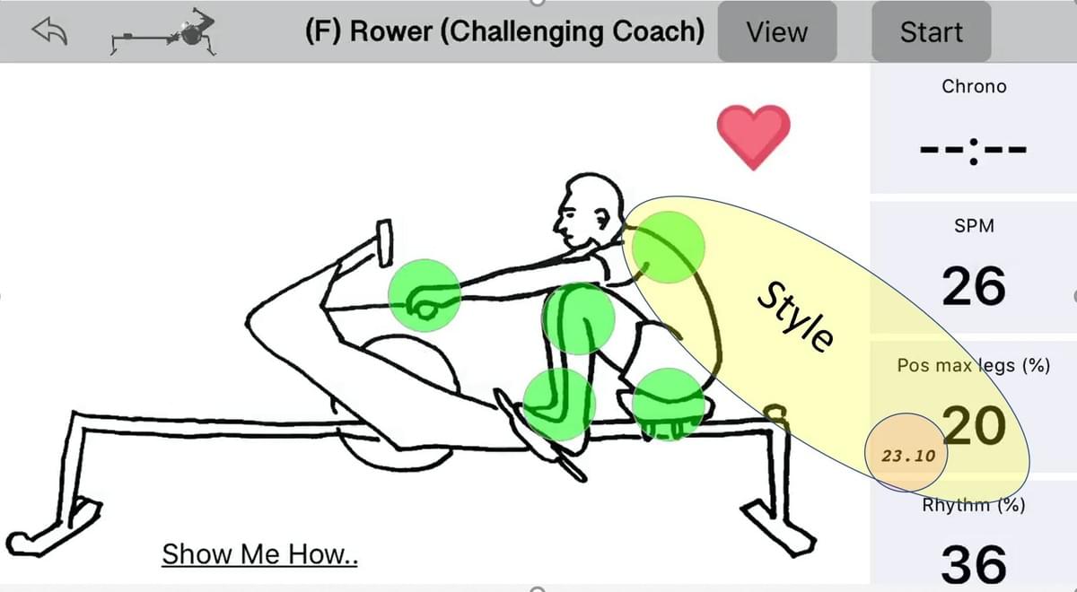 The Quiske Rowing Virtual Coach helps with rowing technique The Quiske Rowing Virtual Coach helps with rowing technique
