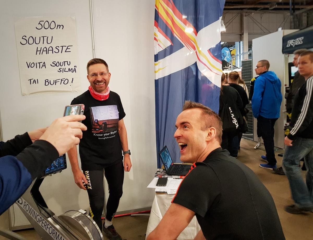 Rami Heikkilä souti 500m ajassa 01:29.81 Rami Heikkilä souti 500m ajassa 01:29.81