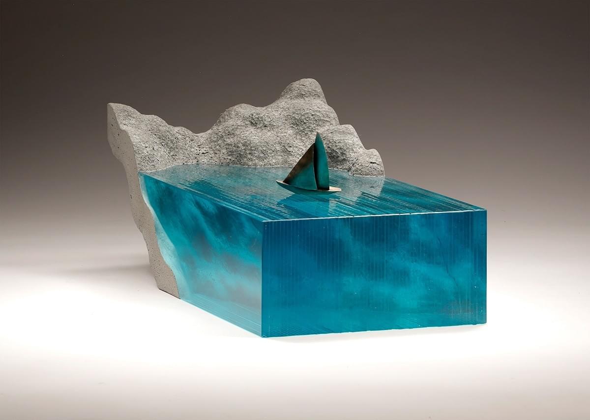 Glass wave sculpture boat 6 Glass wave sculpture boat 6