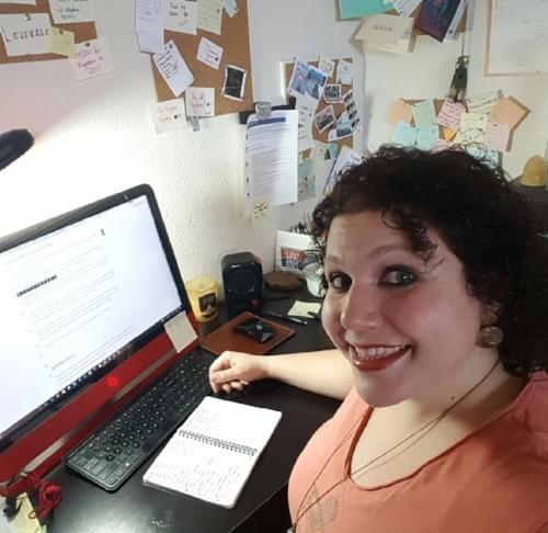 Me, finally settling down to work! Me, finally settling down to work!