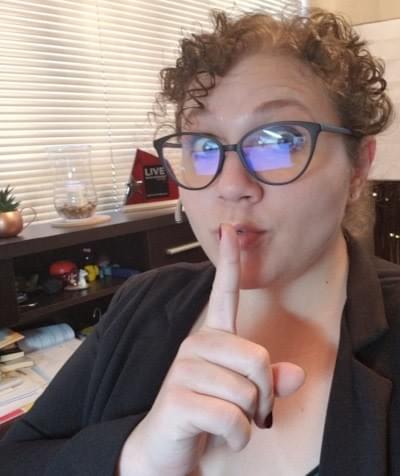 Stephanie Scheller shhh'ing the camera! Stephanie Scheller shhh'ing the camera!