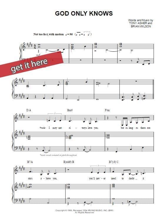 John Legend God Only Knows Sheet Music Piano Notes Chords