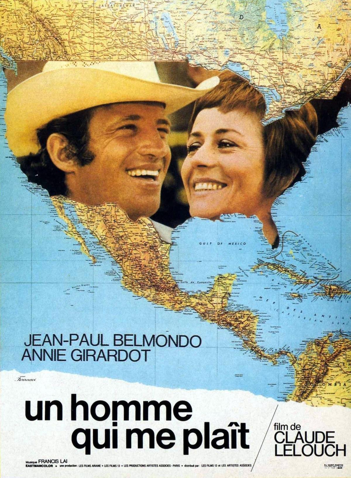 Affiche Un homme qui me plait de Claude Lelouch : Jean-Paul Belmondo et Annie Girardot Affiche Un homme qui me plait de Claude Lelouch : Jean-Paul Belmondo et Annie Girardot