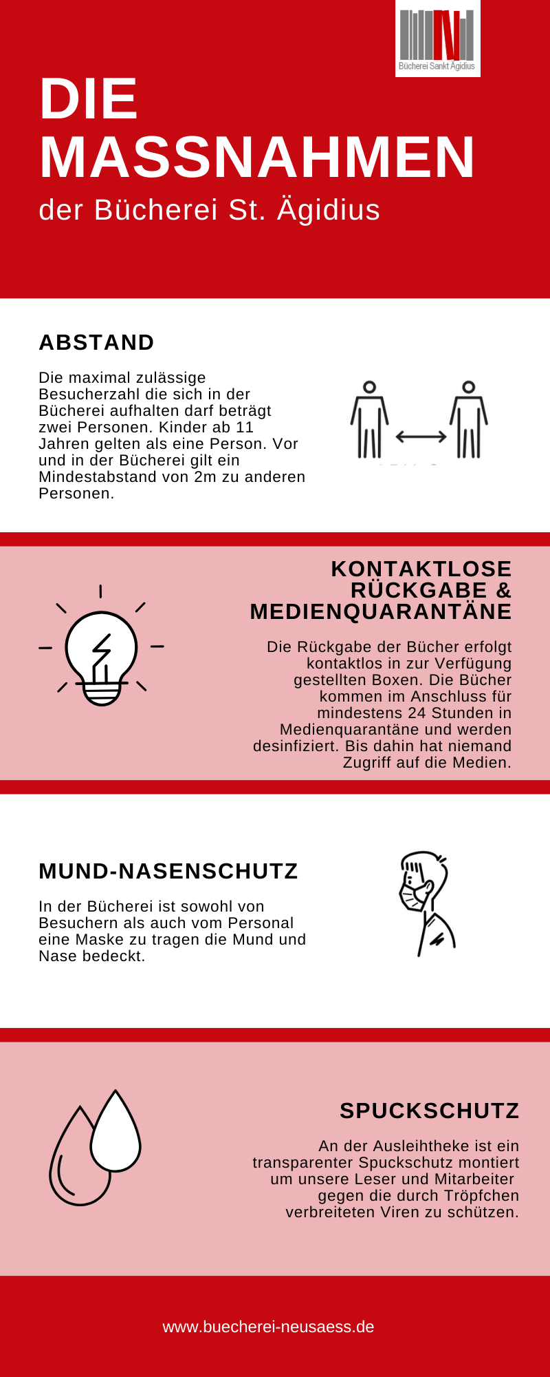 Überblick über die Corona-Maßnahmen der Bücherei in Neusäß Überblick über die Corona-Maßnahmen der Bücherei in Neusäß