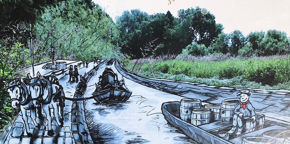Het kanaal van Bernistap bij Houffalize in de Ardennen Het kanaal van Bernistap bij Houffalize in de Ardennen